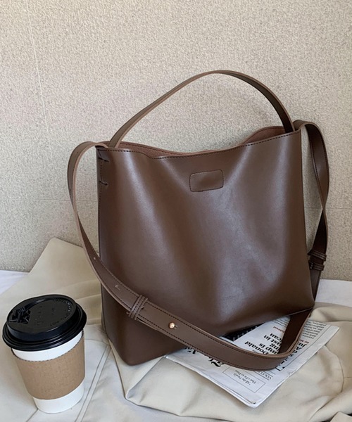 SMILE ORCHID（スマイルオーキッド）の「2wayスクエアハンドバッグ＆ショルダーバッグ（ショルダーバッグ・レディース・ブラウン/ブラック/ダークブラウン・FREE）」の2枚目の写真