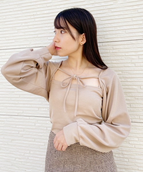 Loueme(ルエム)の「キャミSETボレロカーディガン(カーディガン/ボレロ・レディース・ブラック/ベージュ/アイボリー・FREE)」の22枚目の写真