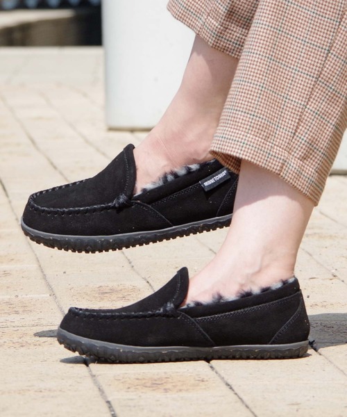 Minnetonka ミネトンカ Tempe Store Emc Retail Emc Store 別注 レオパード スリッポン Leopard モカシン デッキシューズ Tempe エコファー スエードモカシン Minnetonka ミネトンカ のファッション 日本 限定 モデル