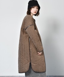 RETRO GIRL | キルトパイピングコート(ノーカラーコート)