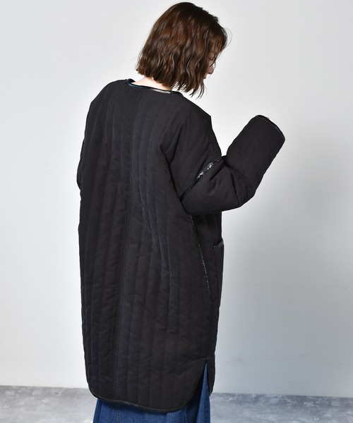 RETRO GIRL（レトロガール）の「キルトパイピングコート（ノーカラーコート・レディース・ブラウン/ブラック/ライトベージュ・FREE）」の12枚目の写真