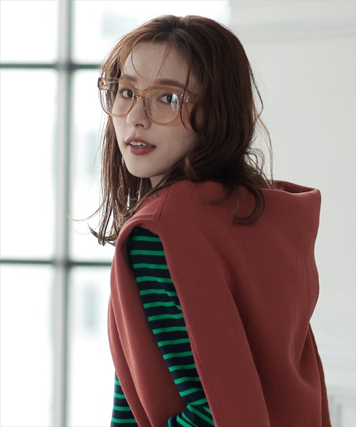 DONOBAN（ドノバン）の「ウェリントンフレーム伊達メガネ（メガネ・レディース・ベージュ系その他/ブラック・F）」の7枚目の写真