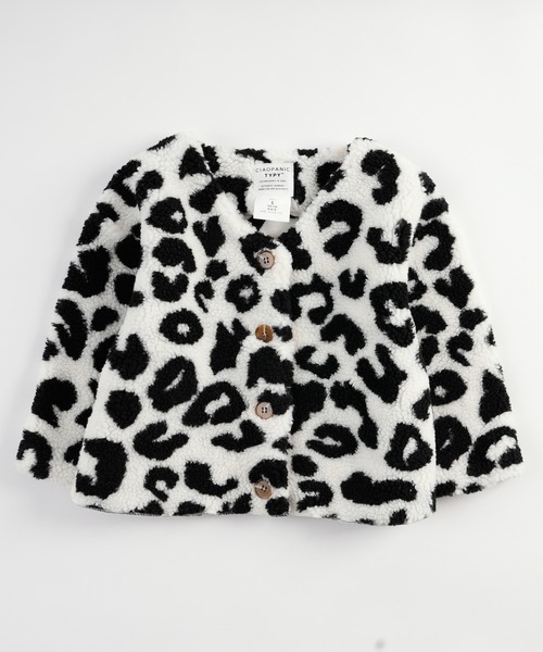 CIAOPANIC TYPY（チャオパニックティピー）の「【KIDS】【ZOZOTOWN限定】レオパードアニマルボアカーディガン（ノーカラージャケット・キッズ・ブラック/ベージュ/オフホワイト・SMALL/X-LARGE/MEDIUM/XX-LARGE/LARGE）」の9枚目の写真