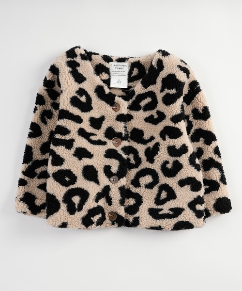CIAOPANIC TYPY（チャオパニックティピー）の「【KIDS】【ZOZOTOWN限定】レオパードアニマルボアカーディガン（ノーカラージャケット・キッズ・ブラック/ベージュ/オフホワイト・SMALL/X-LARGE/MEDIUM/XX-LARGE/LARGE）」の13枚目の写真