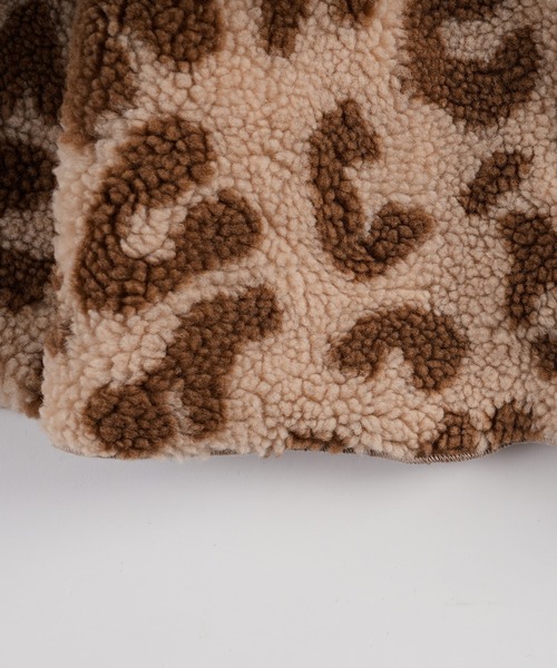 CIAOPANIC TYPY（チャオパニックティピー）の「【KIDS】【ZOZOTOWN限定】レオパードアニマルボアカーディガン（ノーカラージャケット・キッズ・ブラック/ベージュ/オフホワイト・SMALL/X-LARGE/MEDIUM/XX-LARGE/LARGE）」の12枚目の写真