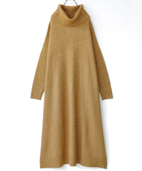 n'OrLABEL（ノアールレーベル）の「『ボリュームタートルニットワンピース』（ワンピース・レディース・チャコールグレー/ベージュ/ネイビー/テラコッタ/グリーン/マスタード/モカ/ブラック・FREE）」の8枚目の写真