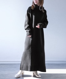 『ボリュームタートルニットワンピース』