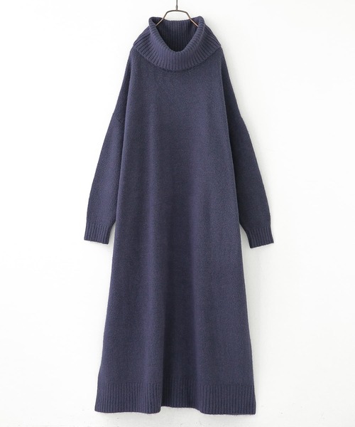 n'OrLABEL（ノアールレーベル）の「『ボリュームタートルニットワンピース』（ワンピース・レディース・チャコールグレー/ベージュ/ネイビー/テラコッタ/グリーン/マスタード/モカ/ブラック・FREE）」の20枚目の写真