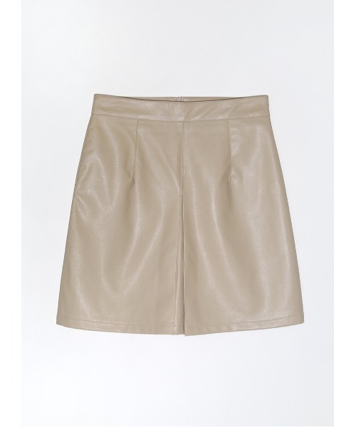 chuu（チュー）の「CHUU ピンタックレザーミニskirt（スカート・レディース・ベージュ/ブラック・MEDIUM/SMALL）」の16枚目の写真