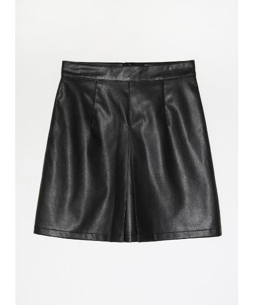 chuu（チュー）の「CHUU ピンタックレザーミニskirt（スカート・レディース・ベージュ/ブラック・MEDIUM/SMALL）」の7枚目の写真