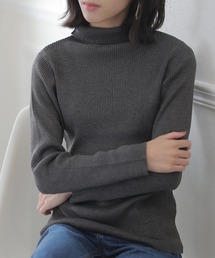 ハイネックスリムリブニット