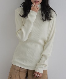ハイネックスリムリブニット