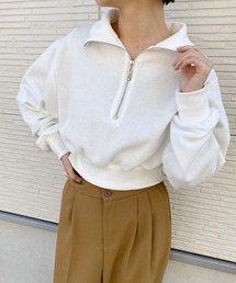 ハーフジップショートスウェット