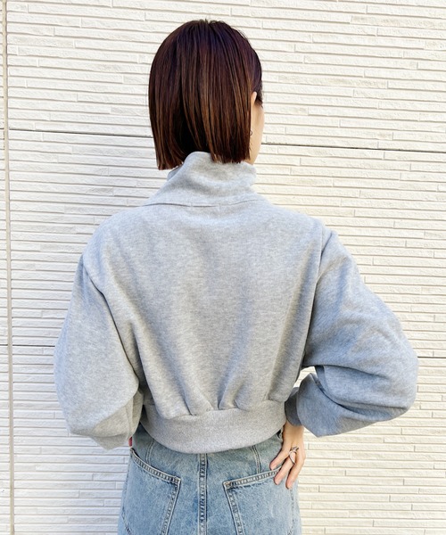 CLEA（クレア）の「ハーフジップショートスウェット（スウェット・レディース・ホワイト/グレー・FREE）」の17枚目の写真