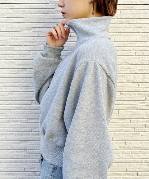 CLEA（クレア）の「ハーフジップショートスウェット（スウェット・レディース・ホワイト/グレー・FREE）」の18枚目の写真