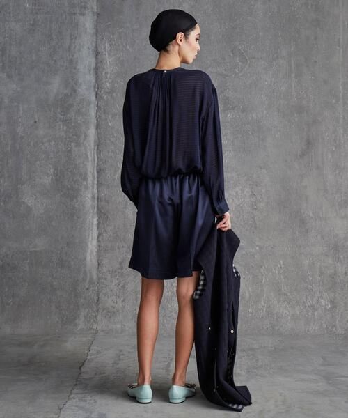 Drawer（ドゥロワー）の「＜Drawer（ドゥロワー）＞ カットジャカードクルーネックブラウス（シャツ/ブラウス・レディース・ネイビー・36/38）」の3枚目の写真