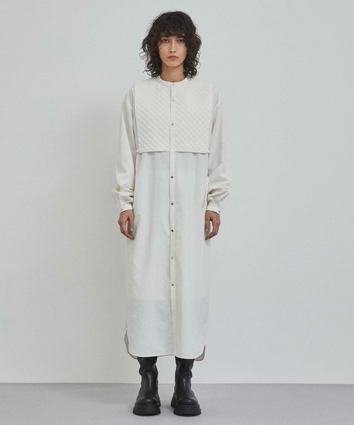 CITY TOKYO（シティトウキョウ）の「キルティングワンピース（ワンピース・レディース・ブラック/オフホワイト・FREE）」の4枚目の写真