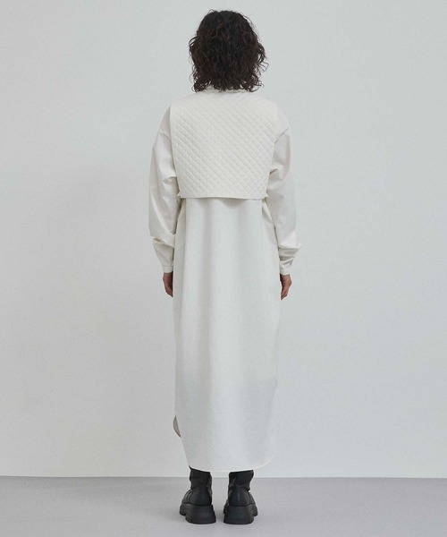 CITY TOKYO（シティトウキョウ）の「キルティングワンピース（ワンピース・レディース・ブラック/オフホワイト・FREE）」の6枚目の写真