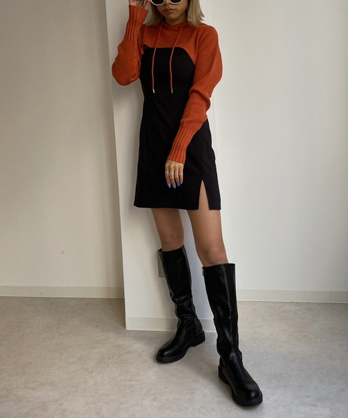 Avvenente(アベネンテ)の「【Avvenente】フーディニットセット(ニット/セーター・レディース・ブラック/ターコイズブルー/テラコッタ・FREE)」の22枚目の写真