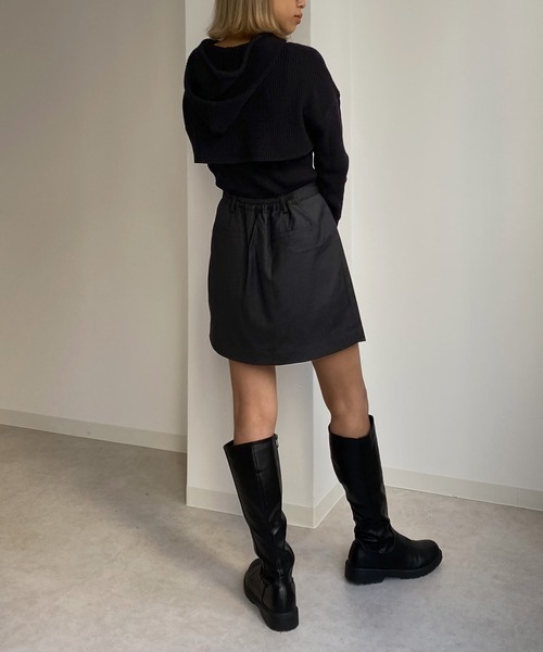 Avvenente(アベネンテ)の「【Avvenente】フーディニットセット(ニット/セーター・レディース・ブラック/ターコイズブルー/テラコッタ・FREE)」の11枚目の写真