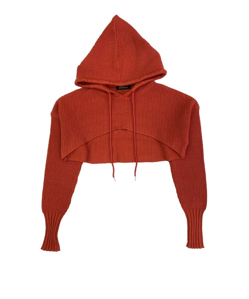 Avvenente(アベネンテ)の「【Avvenente】フーディニットセット(ニット/セーター・レディース・ブラック/ターコイズブルー/テラコッタ・FREE)」の6枚目の写真