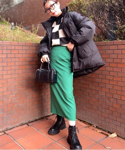 WEGO（ウィゴー）の「WEGO/ハイウエストカラーナロースカート（スカート・レディース・ブラック/ブルー系その他/ケリーグリーン・FREE）」の9枚目の写真