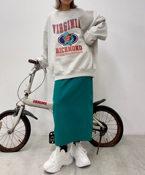 WEGO（ウィゴー）の「WEGO/ハイウエストカラーナロースカート（スカート・レディース・ブラック/ブルー系その他/ケリーグリーン・FREE）」の10枚目の写真