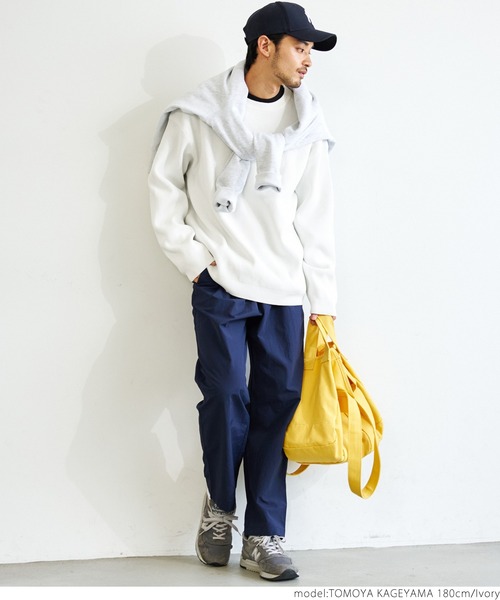coca（coca）（コカ）の「メンズ スウェットライクニット（ニット/セーター・メンズ・アイボリー/ブラック・ONE SIZE）」の5枚目の写真