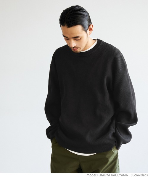 coca（coca）（コカ）の「メンズ スウェットライクニット（ニット/セーター・メンズ・アイボリー/ブラック・ONE SIZE）」の9枚目の写真
