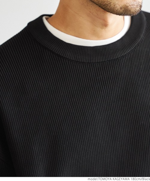 coca（coca）（コカ）の「メンズ スウェットライクニット（ニット/セーター・メンズ・アイボリー/ブラック・ONE SIZE）」の11枚目の写真