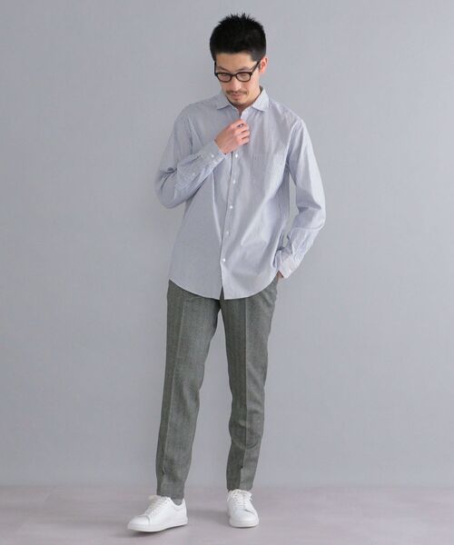 SHIPS(シップス)の「SHIPS:ブラシュド ピンオックス ストライプ セミワイド シャツ(シャツ/ブラウス・メンズ・ブラック/ネイビー/レッド・SMALL/MEDIUM/LARGE/X-LARGE)」の8枚目の写真