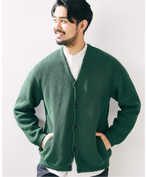 417 EDIFICE（フォーワンセブンエディフィス）の「《追加》コットンカシミヤ アゼ カーディガン（カーディガン/ボレロ・メンズ・チャコールグレー/ブラック/グレー/グリーン/チョコ・SMALL/MEDIUM/LARGE）」の5枚目の写真