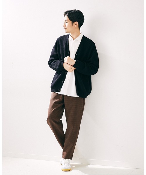 417 EDIFICE（フォーワンセブンエディフィス）の「《追加》コットンカシミヤ アゼ カーディガン（カーディガン/ボレロ・メンズ・チャコールグレー/ブラック/グレー/グリーン/チョコ・SMALL/MEDIUM/LARGE）」の6枚目の写真