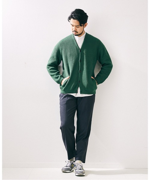 417 EDIFICE（フォーワンセブンエディフィス）の「《追加》コットンカシミヤ アゼ カーディガン（カーディガン/ボレロ・メンズ・チャコールグレー/ブラック/グレー/グリーン/チョコ・SMALL/MEDIUM/LARGE）」の10枚目の写真