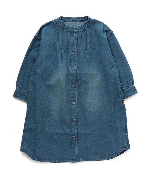 F.O.KIDS(エフオーキッズ)の「デニムシャツワンピ(ワンピース・キッズ・ネイビー/サックスブルー・90/100/110/120/80/130/95/140)」の2枚目の写真