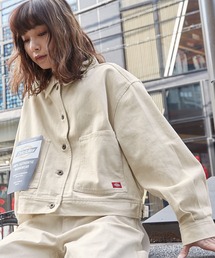Dickies/ディッキーズ オーバーサイズバックロゴ刺繍カツラギカバーオールジャケット<セットアップ可能>
