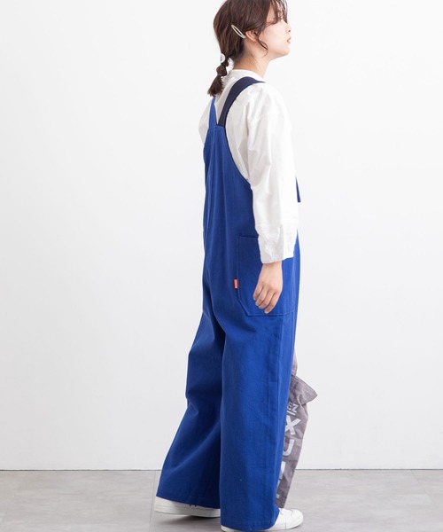POU DOU DOU（プードゥドゥ）の「コットンワークオーバーオール（サロペット/オーバーオール・レディース・ブラック/ブルー/キナリ・3）」の8枚目の写真
