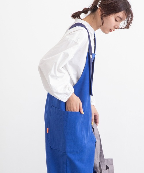 POU DOU DOU（プードゥドゥ）の「コットンワークオーバーオール（サロペット/オーバーオール・レディース・ブラック/ブルー/キナリ・3）」の9枚目の写真