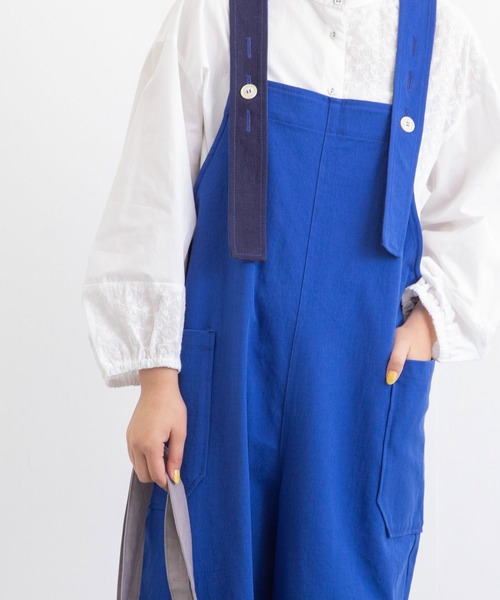 POU DOU DOU（プードゥドゥ）の「コットンワークオーバーオール（サロペット/オーバーオール・レディース・ブラック/ブルー/キナリ・3）」の11枚目の写真