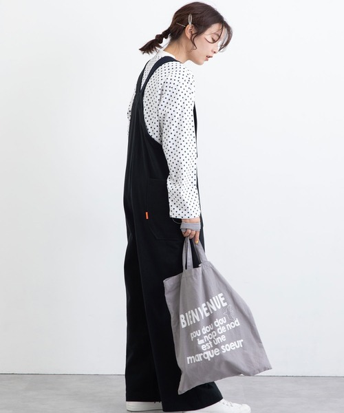 POU DOU DOU（プードゥドゥ）の「コットンワークオーバーオール（サロペット/オーバーオール・レディース・ブラック/ブルー/キナリ・3）」の15枚目の写真