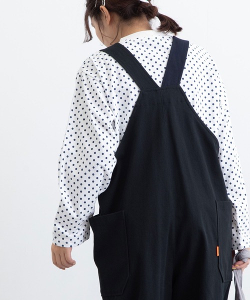 POU DOU DOU（プードゥドゥ）の「コットンワークオーバーオール（サロペット/オーバーオール・レディース・ブラック/ブルー/キナリ・3）」の18枚目の写真