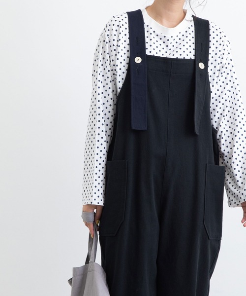POU DOU DOU（プードゥドゥ）の「コットンワークオーバーオール（サロペット/オーバーオール・レディース・ブラック/ブルー/キナリ・3）」の20枚目の写真