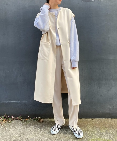 CIAOPANIC（チャオパニック）の「セットアップロングジレ（ベスト・レディース・イエロー/ブルー/アイボリー・FREE）」の7枚目の写真