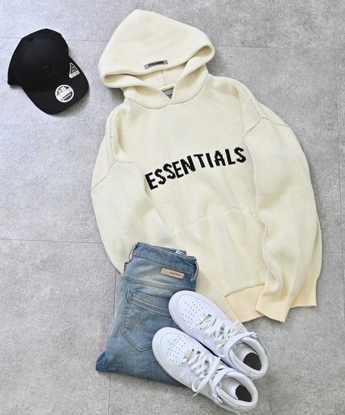 FOG ESSENTIALS(エフオージーエッセンシャルズ)の「FOG ESSENTIALS(エフオージーエッセンシャルズ) フロントロゴプルオーバーニットパーカー(パーカー・メンズ・ブラック/ベージュ/アイボリー・M/L)」の12枚目の写真