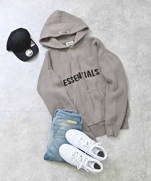 FOG ESSENTIALS(エフオージーエッセンシャルズ)の「FOG ESSENTIALS(エフオージーエッセンシャルズ) フロントロゴプルオーバーニットパーカー(パーカー・メンズ・ブラック/ベージュ/アイボリー・M/L)」の8枚目の写真