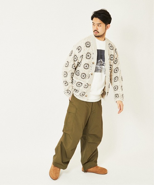 EDIFICE（エディフィス）の「クロシェニット カーディガン（カーディガン/ボレロ・メンズ・ナチュラル/ボルドー/ブラック系その他・LARGE/MEDIUM）」の14枚目の写真