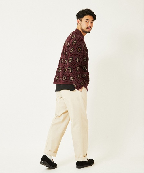 EDIFICE（エディフィス）の「クロシェニット カーディガン（カーディガン/ボレロ・メンズ・ナチュラル/ボルドー/ブラック系その他・LARGE/MEDIUM）」の22枚目の写真