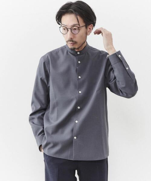 ウーステッドポリエスターバンドカラーシャツ シャツ ブラウス Men S Men S Melrose Melrose メンズメルローズ の ウーステッドポリエスターバンドカラーシャツ シャツ ブラウス Men S Men S Melrose Melrose メンズメルローズ の