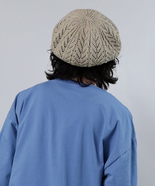 Iroquois（イロコイ）の「EYELET CASQUETTE（キャスケット・メンズ・ブルー/ベージュ/ブラック・FREE）」の6枚目の写真