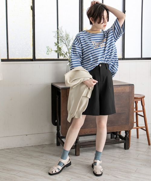 RETRO GIRL(レトロガール)の「タックバミューダパンツ(その他パンツ・レディース・グリーン/オフホワイト/ブラウン系その他/ブラック・FREE)」の8枚目の写真